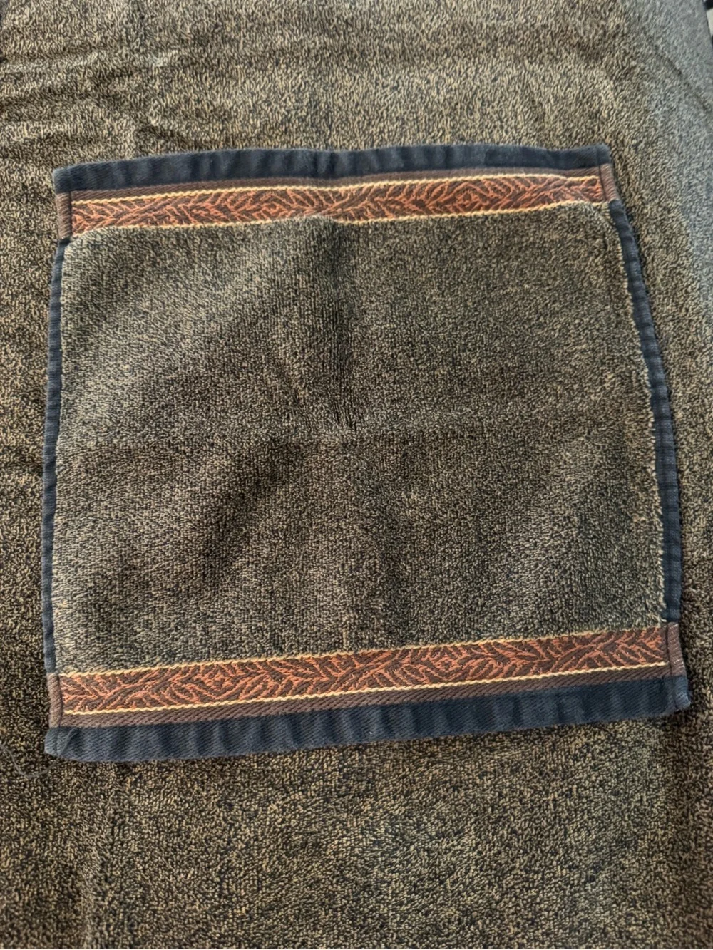 Vtg Hampton Manor Brown Cotton Towel Set 5-Pc Early 2000s